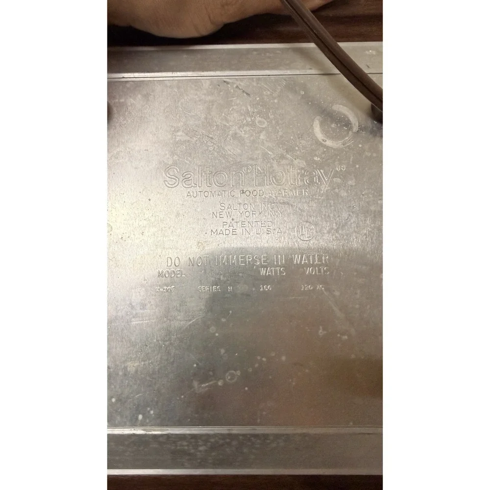 Vintage Salton Hotray H-907 Food Warmer MCM Glass Serving Tray Tested USA‎
